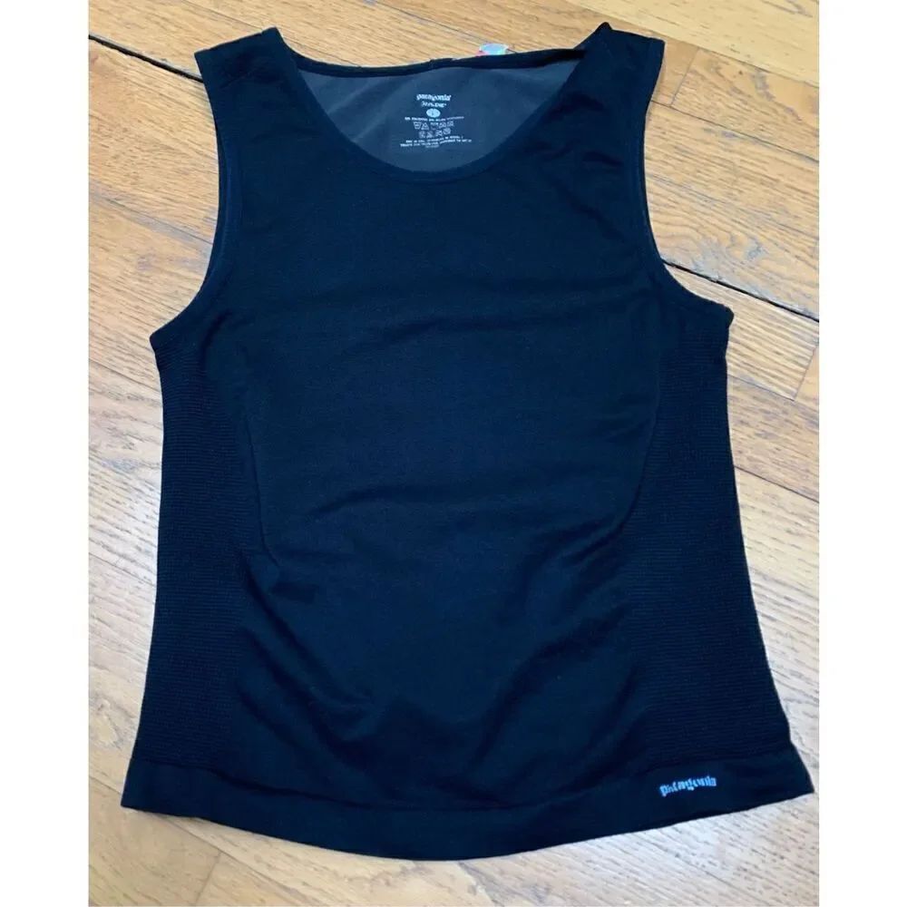 PATAGONIA BLACK SEAMLESS CAPILENE STRETCH TANK TOP youth girls L Women’s XS